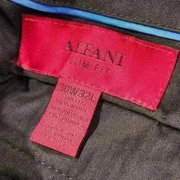 Men's Alfani Slim Fit Navy Stripe Stretch Fabric Flat Front Sz 30X32 $135.00 - Picture 6 of 9